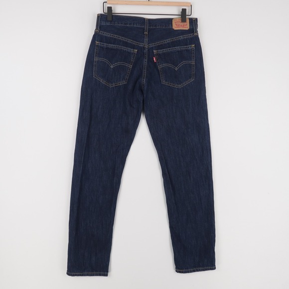 Levis Middy Jeans Womens 27x30 Blue Straight Leg Mid Rise Dark Wash Lightweight - Picture 3 of 11